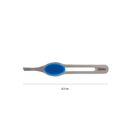 Pince A Épiler Inox Poignée Bleue