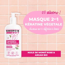 Masque 2en1 Monoï, Rose et Argan "Keratine Vegetale" 300 ml