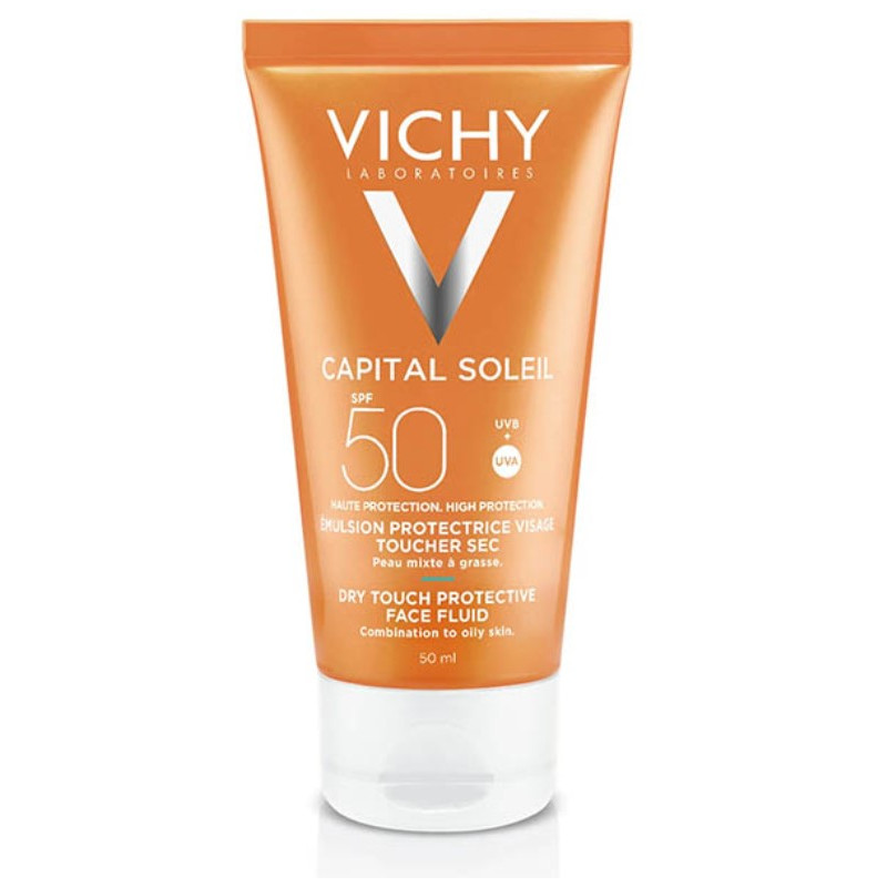 Émulsion Protectrice Visage "Capital Soleil Toucher Sec Invisible SPF50" 50 ml