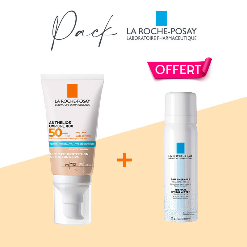 Coffret Crème Solaire Hydratante Teinté "Anthelios UVmune 400 SPF50+" 50ml