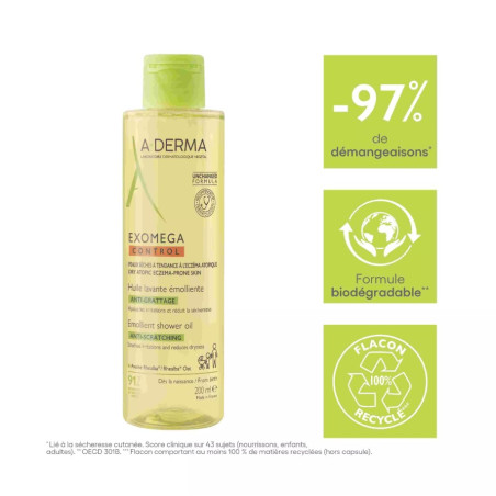 Huile lavante émolliente anti-démangeaisons "EXOMEGA CONTROL" 200ML