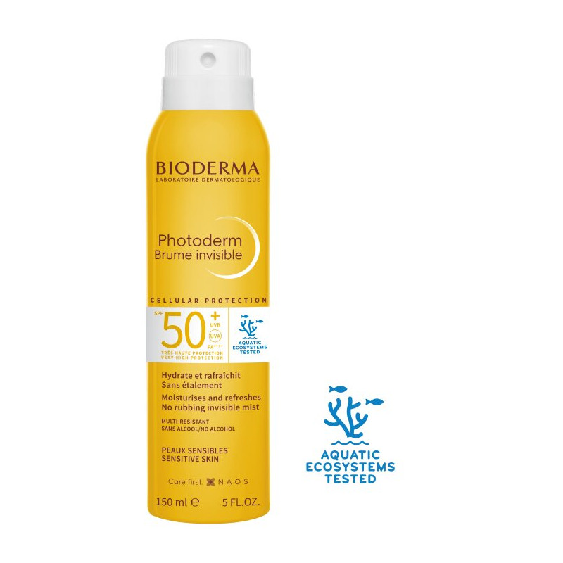 Bioderma Photoderm Brume Invisible SPF50+ 150ml – spray solaire sans étalement pour peaux sensibles