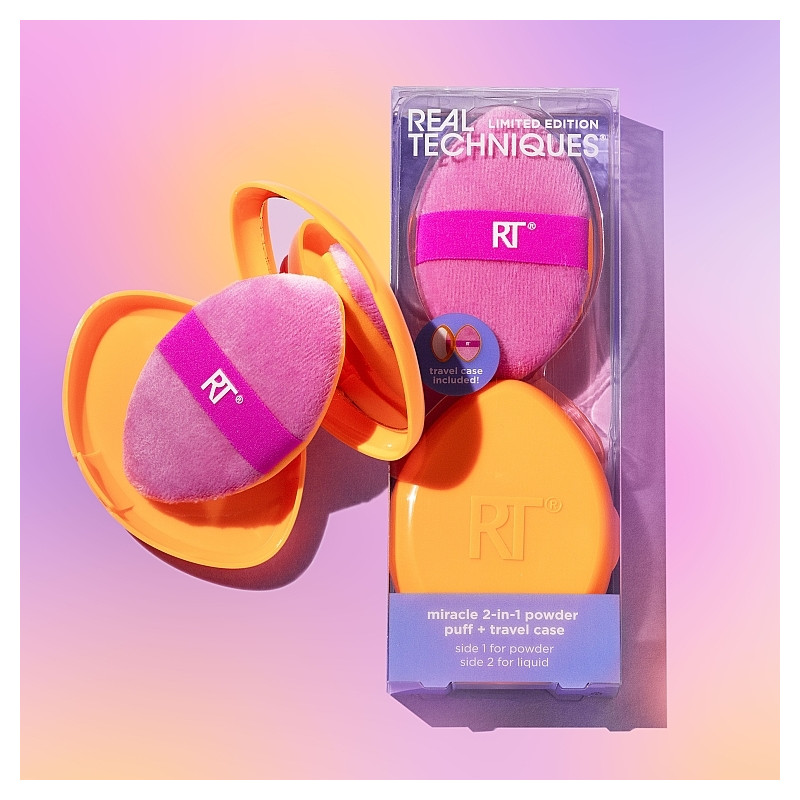 SPONGE " Houpette 2in1  + ETUI Miroir "