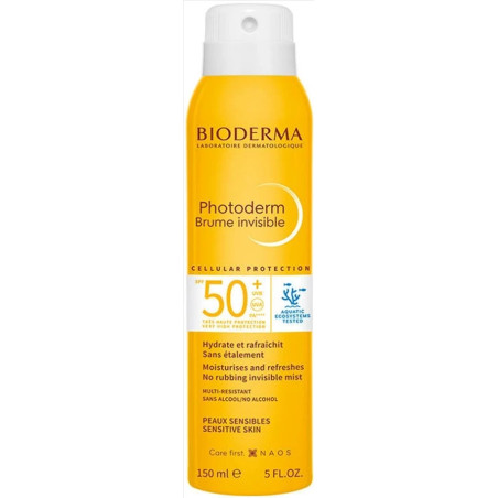 Bioderma Photoderm Brume Invisible SPF50+ 150ml – spray solaire sans étalement pour peaux sensibles