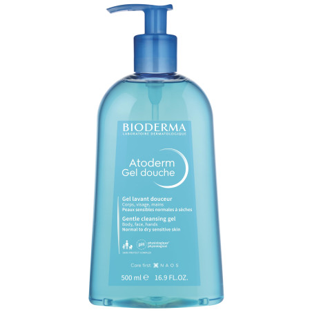 Bioderma Atoderm Gel Douche 500ml – flacon bleu nettoyant doux peaux sèches sensibles