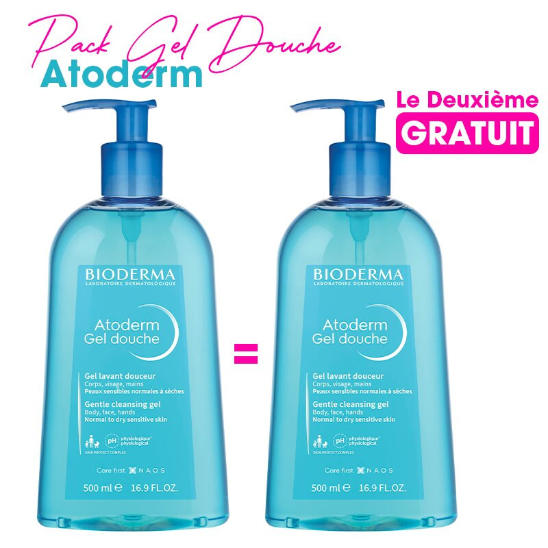 Bioderma Atoderm Gel Douche 500ml – flacon bleu nettoyant doux peaux sèches sensibles