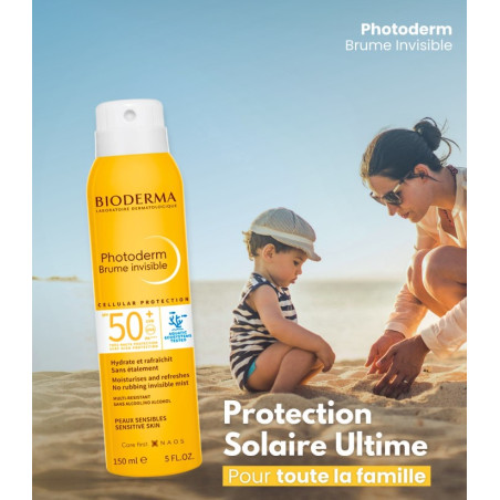 Bioderma Photoderm Brume Invisible SPF50+ 150ml – spray solaire sans étalement pour peaux sensibles