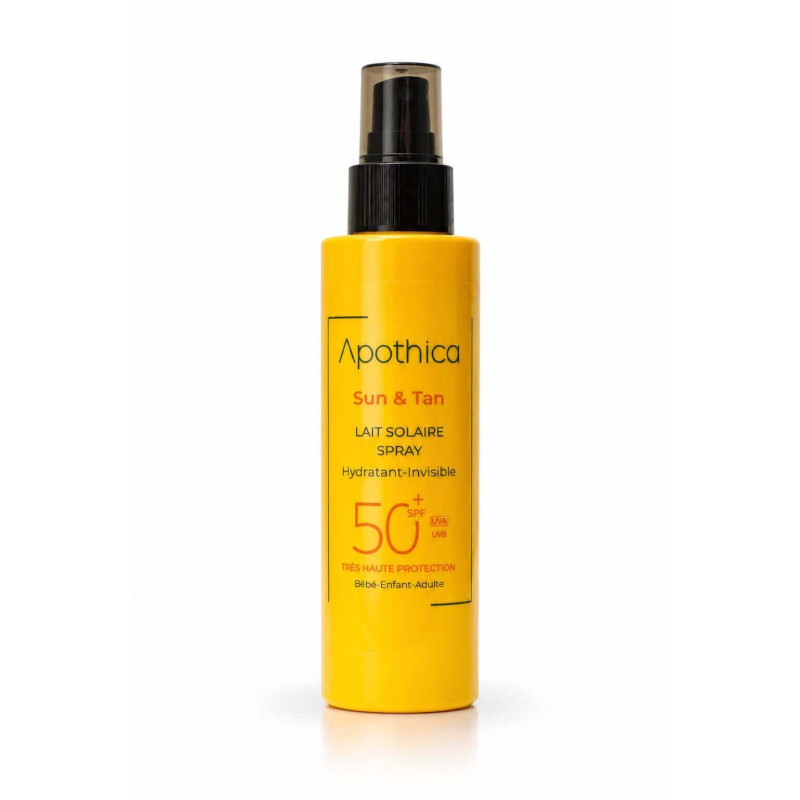 Lait Solaire Spray Sun & Tan SPF50+ 150ml apothica