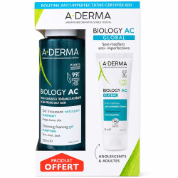 Soin matifiant anti-imperfections "BIOLOGY AC GLOBAL" 40ML aderma