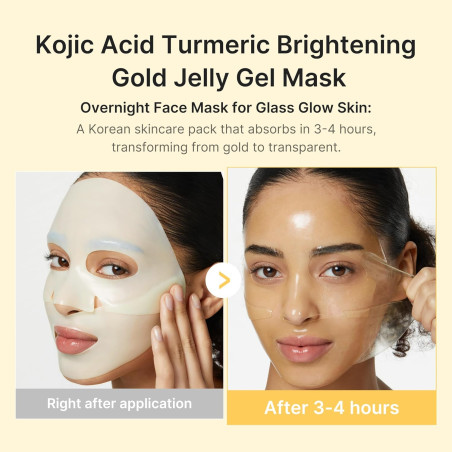 Masque Gel Kojic Acid "Turmeric Brightening Gel Mask" 4 unités