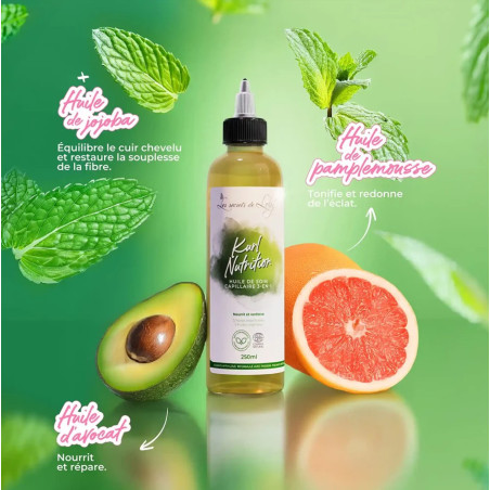 Huile de soin capillaire 3en1 "Kurl Nutrition" 250ml