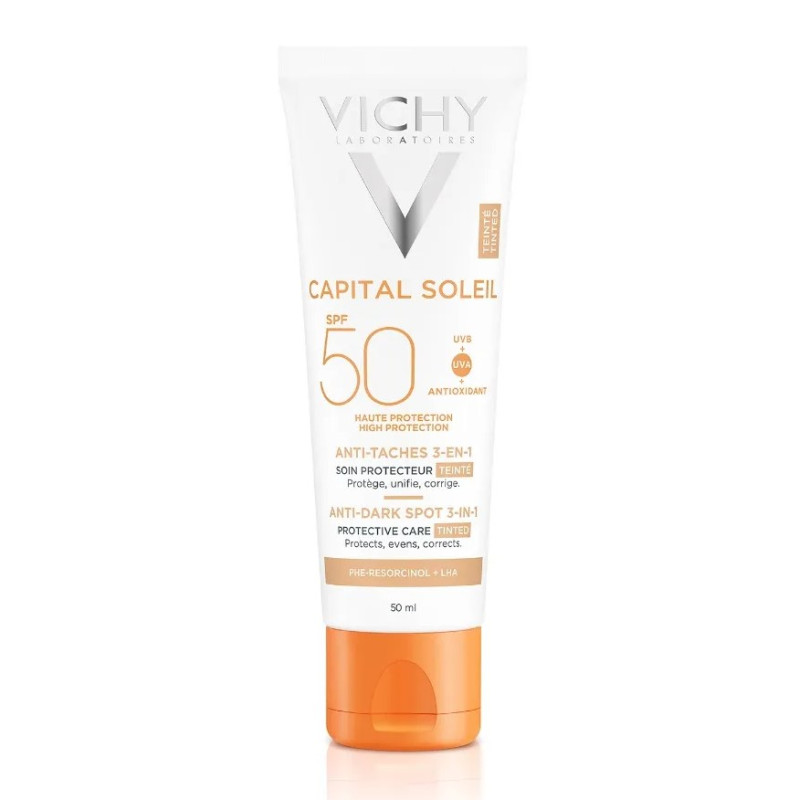 VICHY Solde - Soin Anti-tâche Teinté 3en1 "Capital Soleil 3en1 SPF50" 50 ml